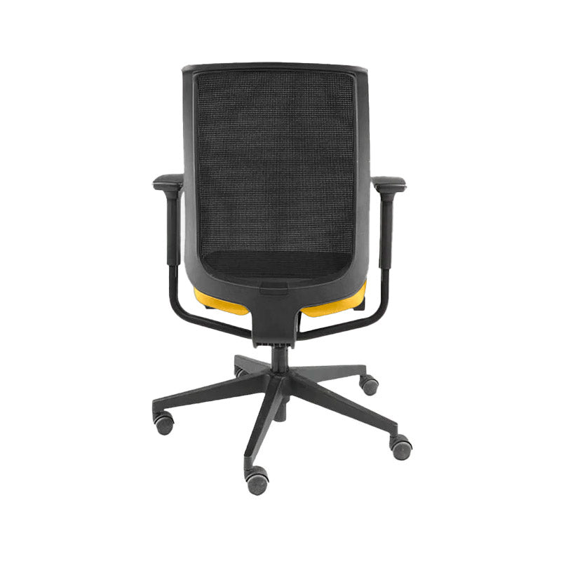 <tc>Steelcase</tc>: Reply Bureaustoel met Mesh Rug in Gele Stof - Gereviseerd