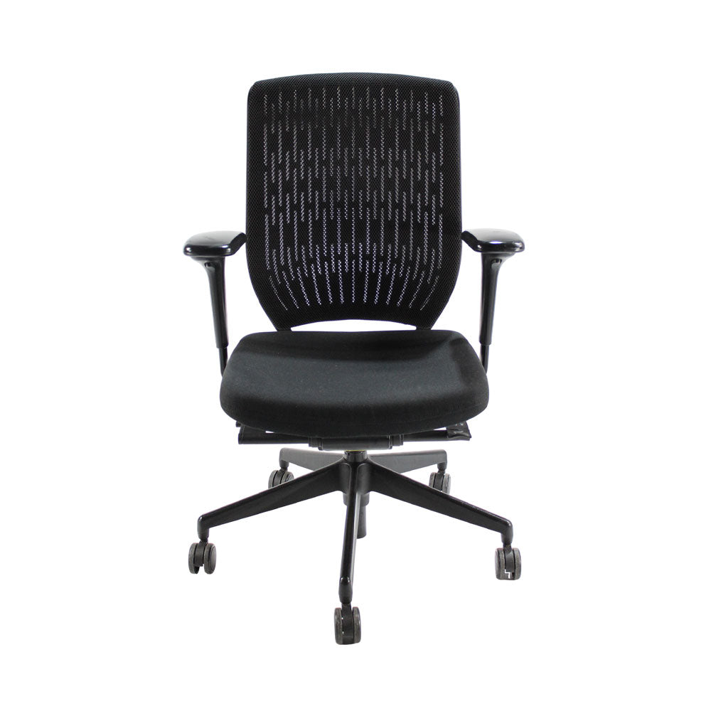 Senator: Evolve High Back Chair with Mesh Back in Black Fabric - Refurbished