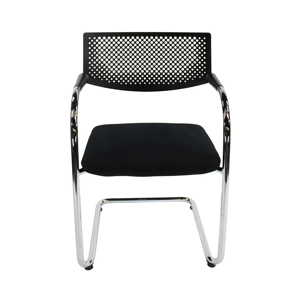 Vitra: VisaVis 2 Meeting Chair in Black Leather - Refurbished