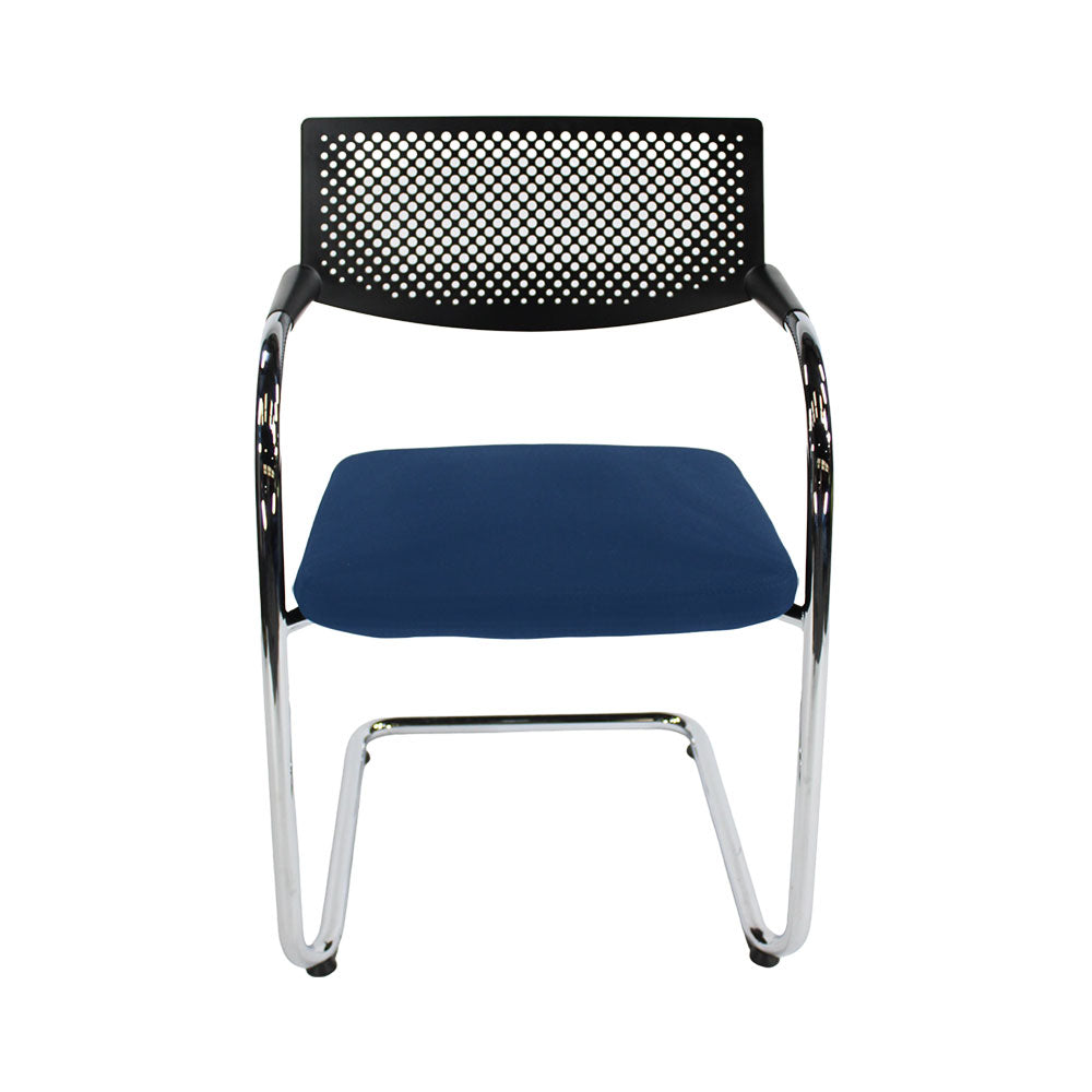 Vitra: VisaVis 2 Meeting Chair in Blue Fabric - Refurbished