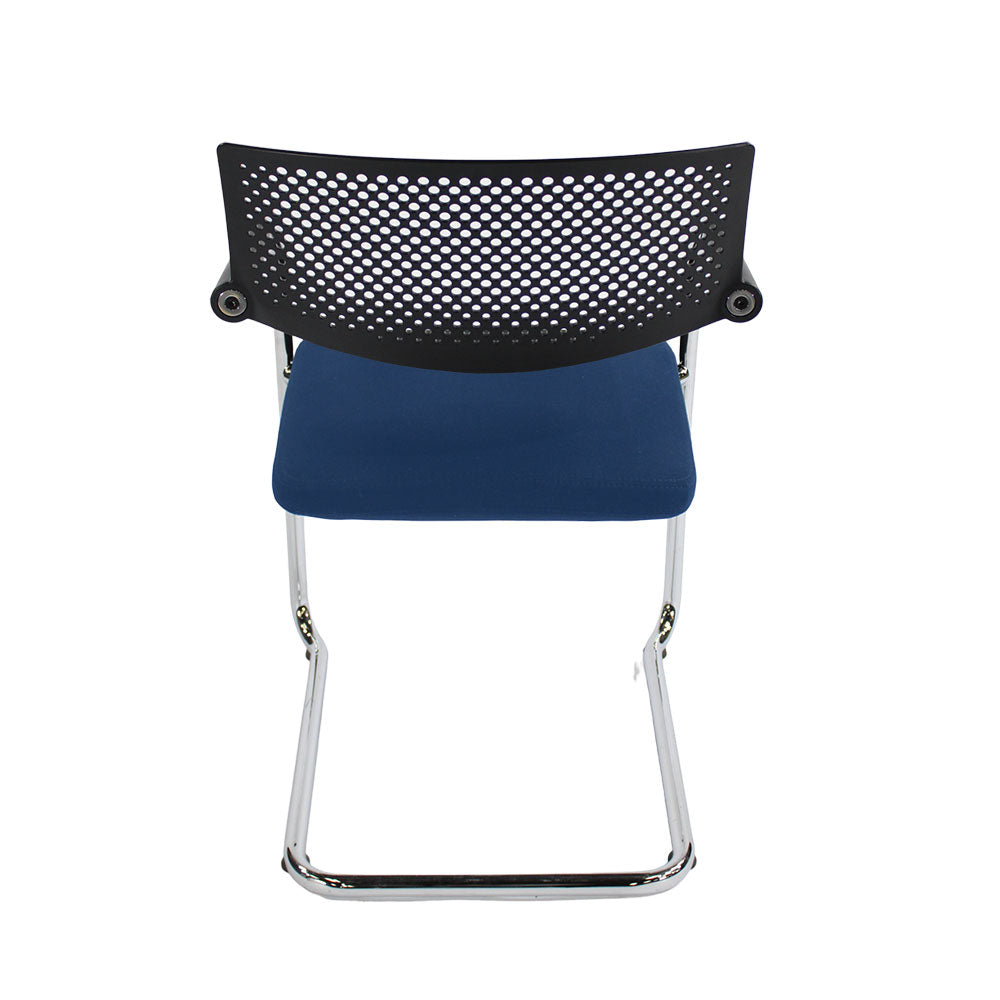<tc>Vitra</tc>: <tc>VisaVis</tc> 2 vergaderstoelen in blauwe stof - gerenoveerd