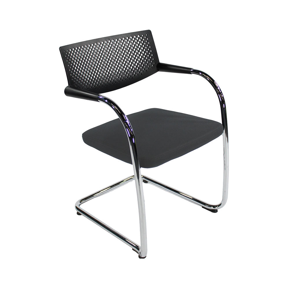Vitra: VisaVis 2 Meeting Chair in Grey Fabric - Refurbished