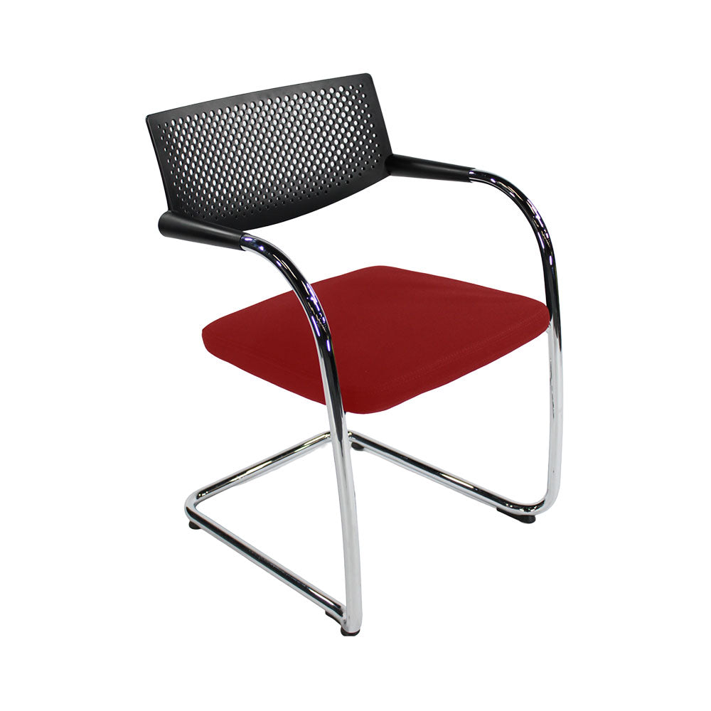 Vitra: VisaVis 2 Meeting Chair in Red Fabric - Refurbished