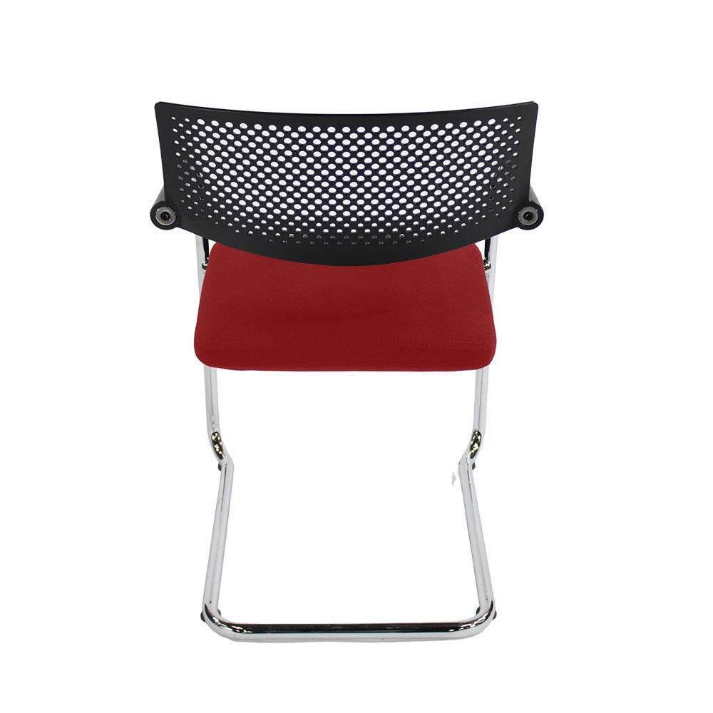 <tc>Vitra</tc>: <tc>VisaVis</tc> 2 vergaderstoelen in rode stof - gerenoveerd