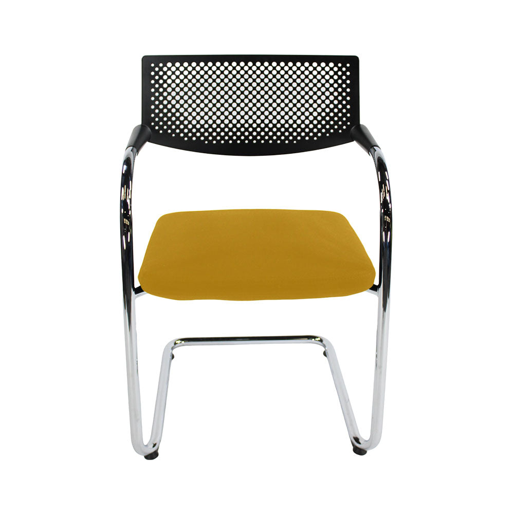 Vitra: VisaVis 2 Meeting Chair in Yellow Fabric - Refurbished