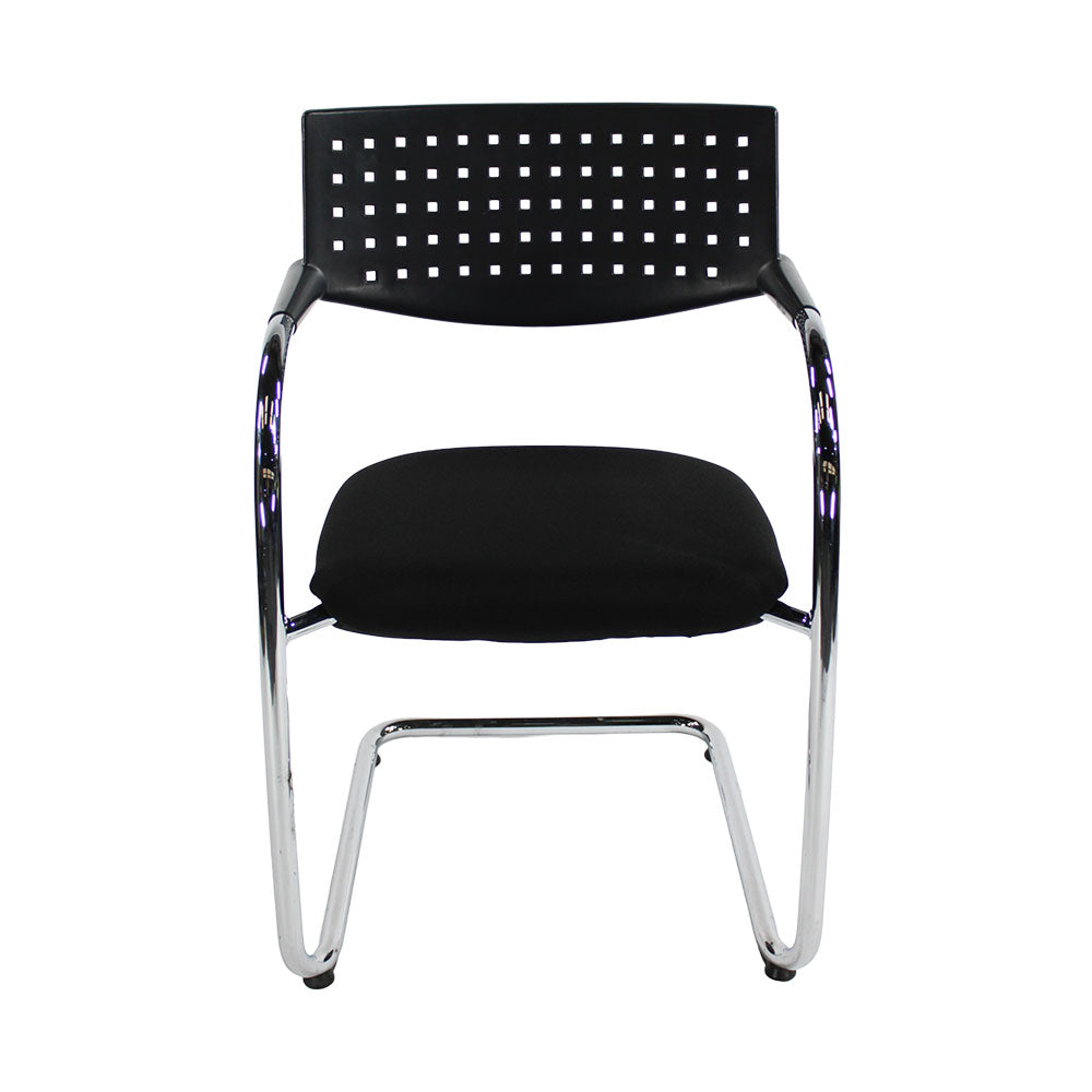 Vitra: VisaVis Meeting Chair in Black Leather - Refurbished