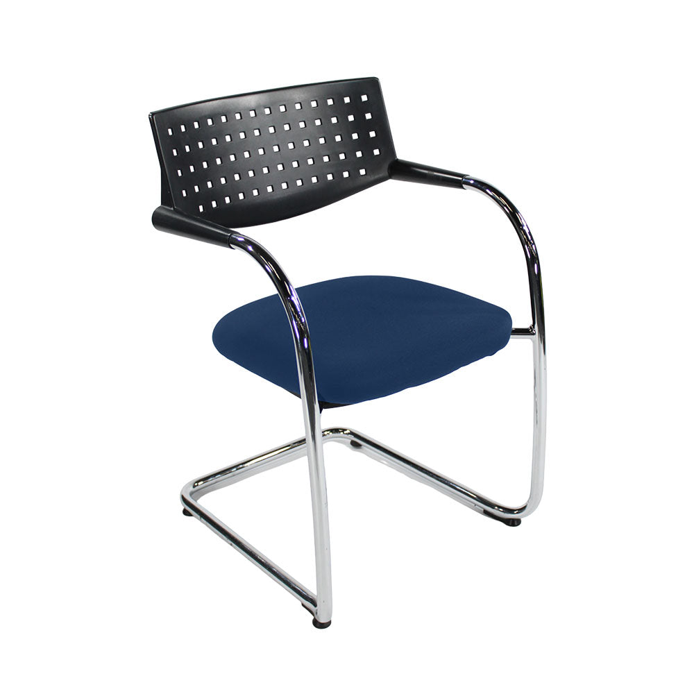 Vitra: VisaVis Meeting Chair in Blue Fabric - Refurbished