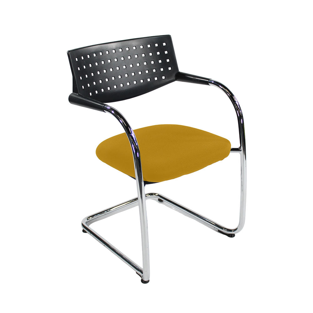Vitra: VisaVis Meeting Chair in Yellow Fabric - Refurbished