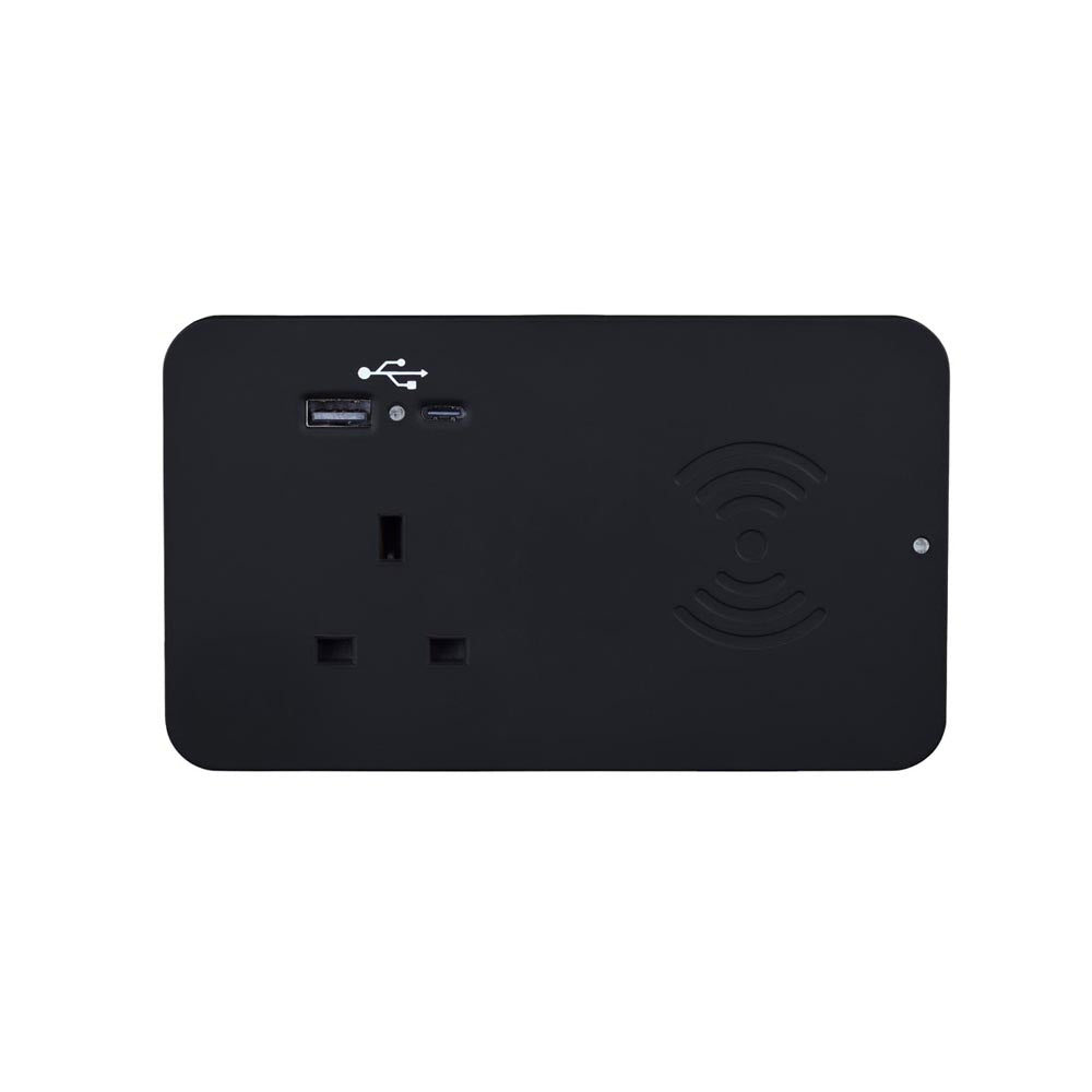 Rechthoekig ionenduo Power Module In-desk in het zwart