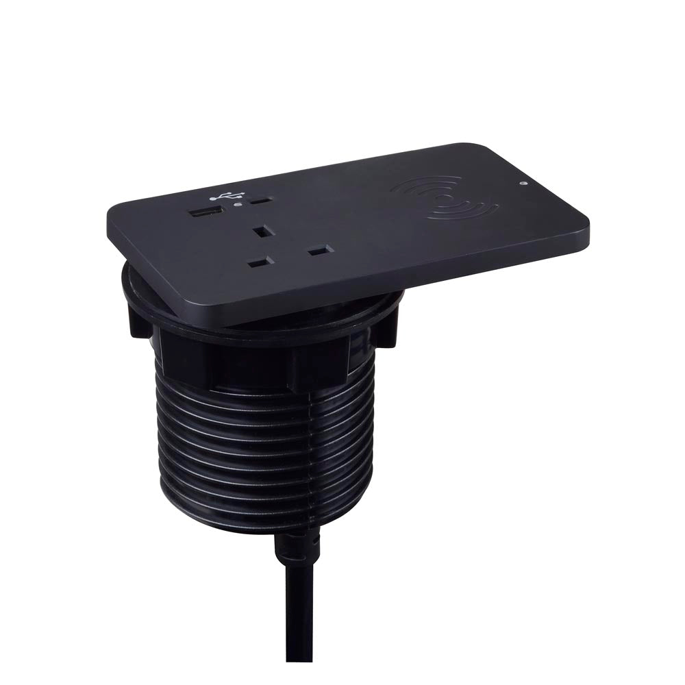 Rechthoekig ionenduo Power Module In-desk in het zwart