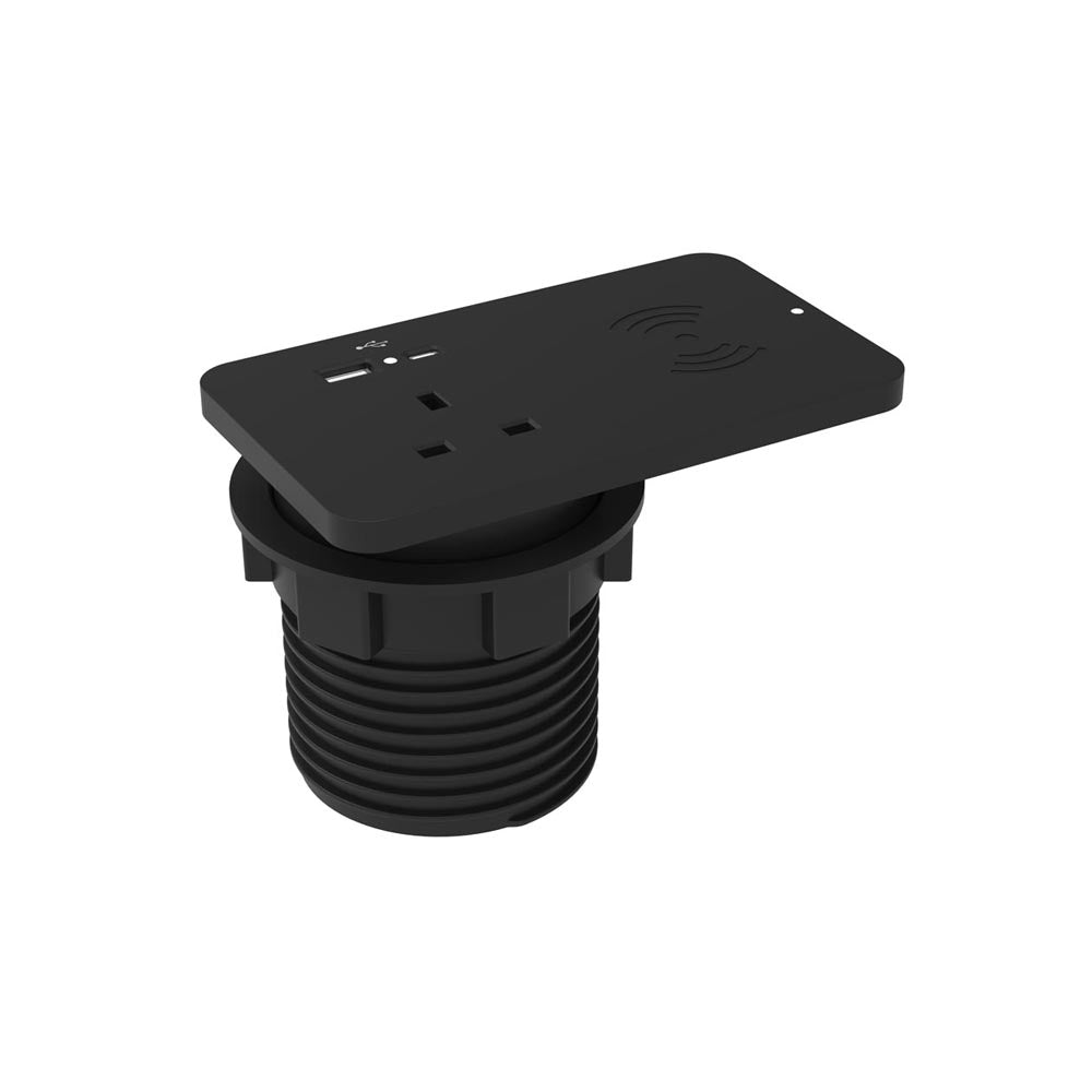 Rechthoekig ionenduo Power Module In-desk in het zwart