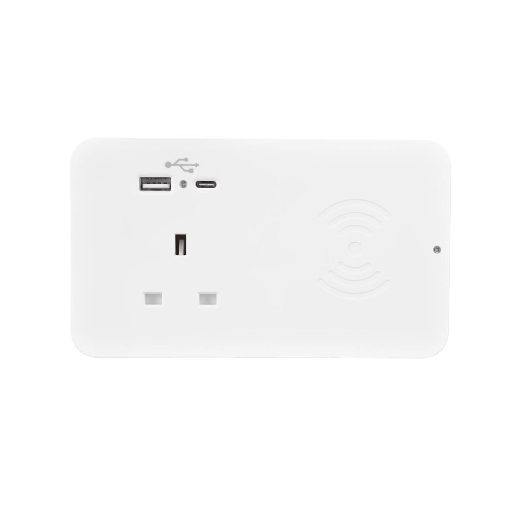 Rechthoekig ionenduo Power Module in-desk in het wit