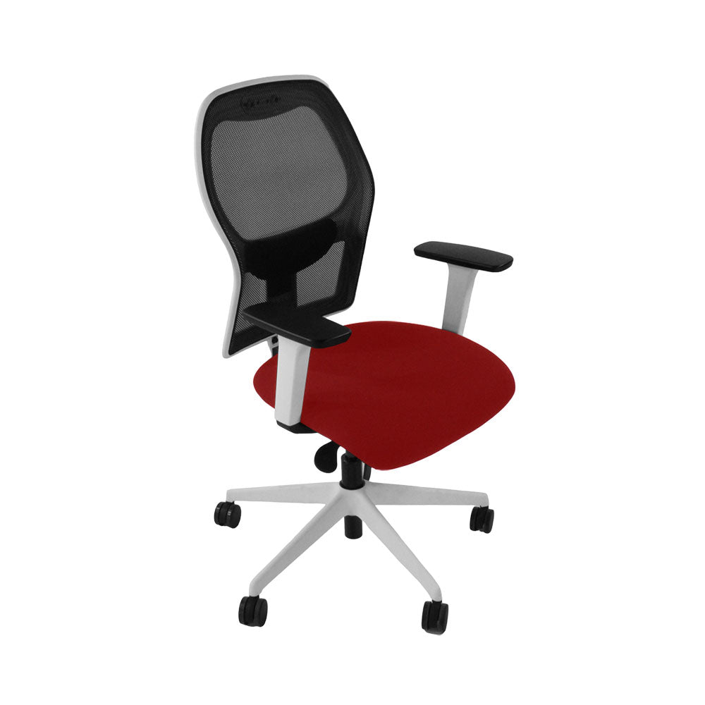 Ahrend: 160 Type Task Chair in Red Fabric/White Frame - Refurbished