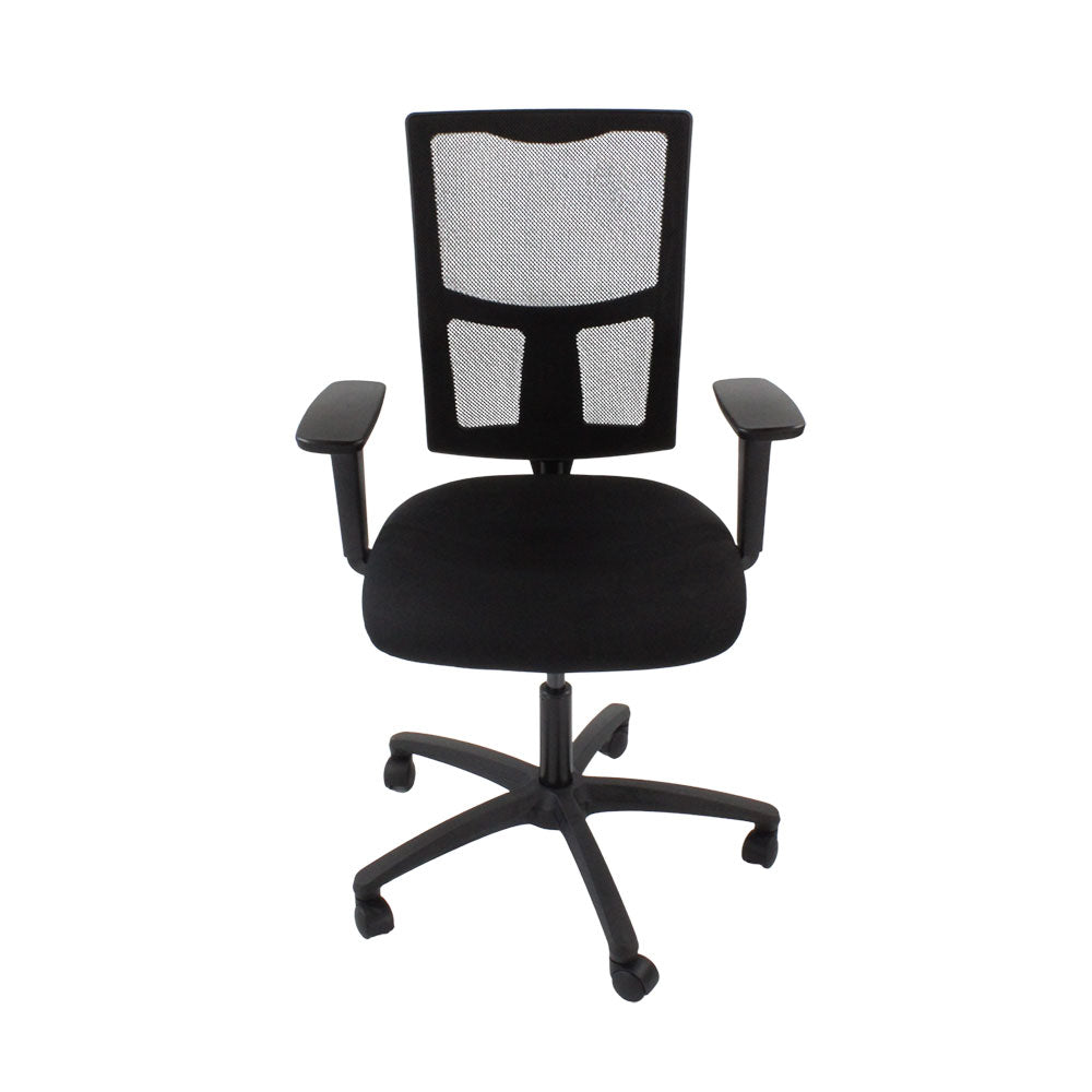 Saxen: Ergo 2 Task Chair in Black Leather - Refurbished