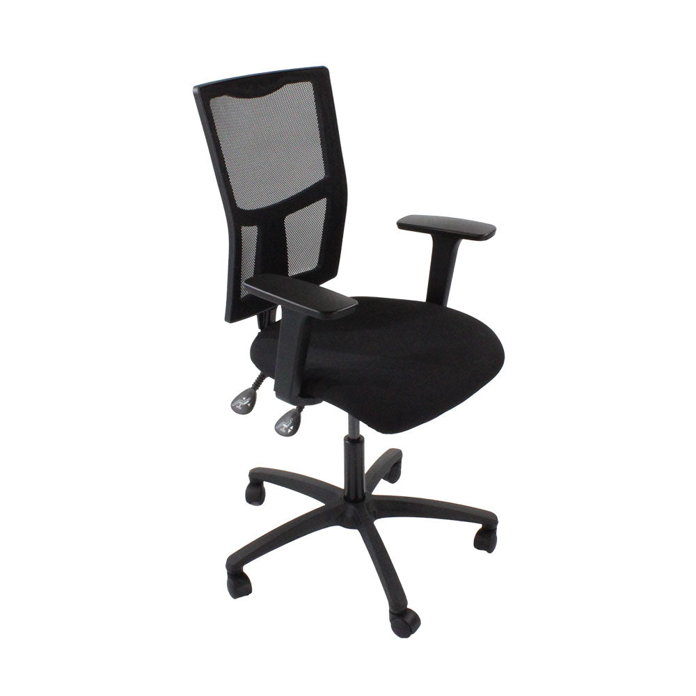 Saxen: Ergo 2 Task Chair in Black Leather - Refurbished