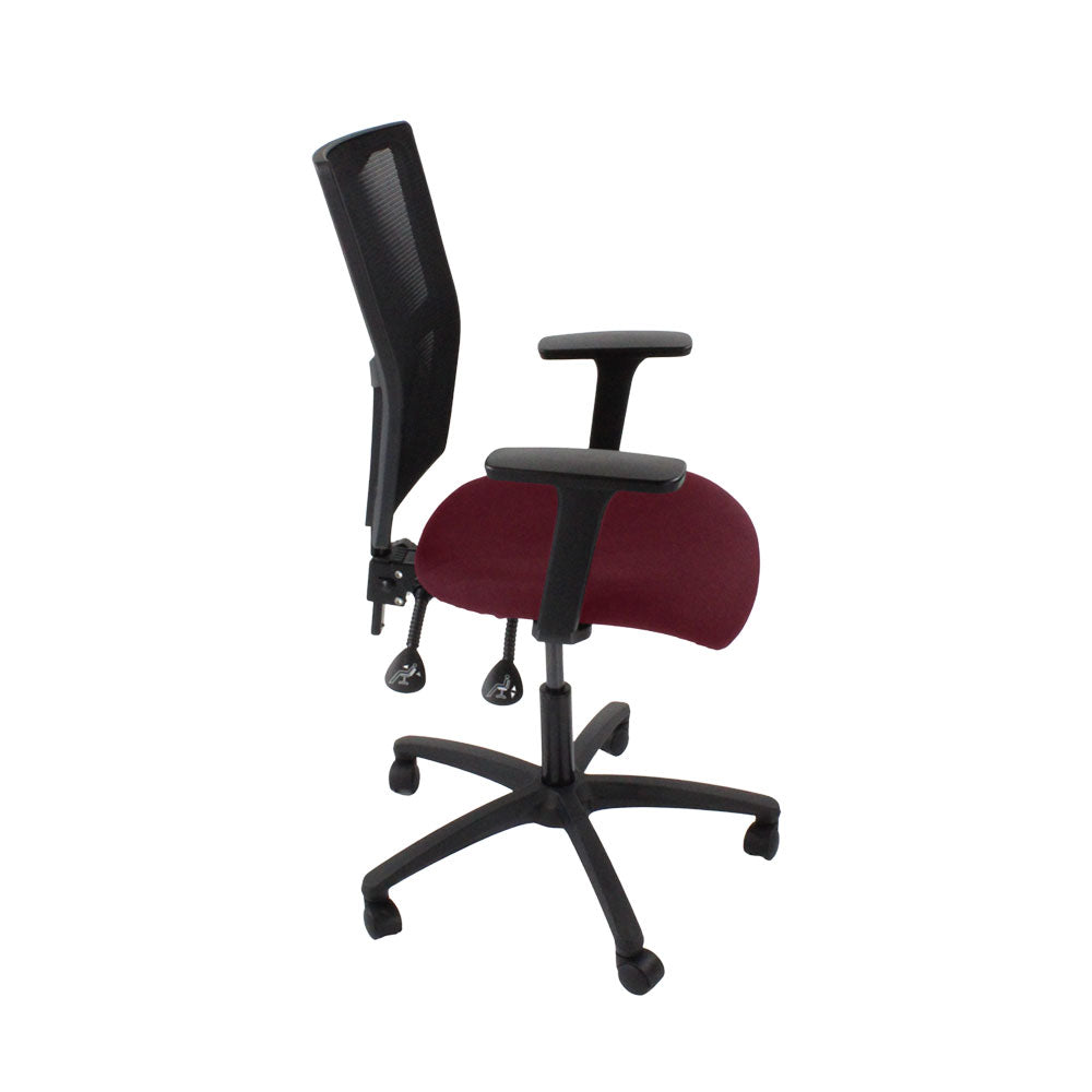 Saxen: Ergo 2 Task Chair in Burgundy Leather - Refurbished