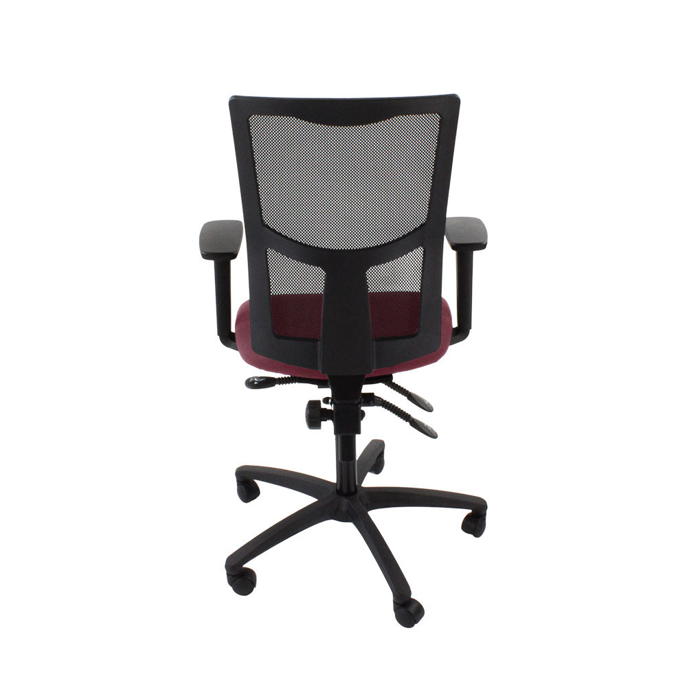 Saxen: Ergo 2 Task Chair in Burgundy Leather - Refurbished