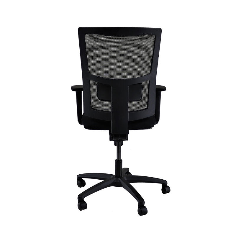 Saxen: Ergo -taakstoel in zwarte stof - Gerenoveerd