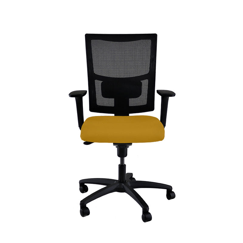 Saxen: Ergo Task Chair in Yellow Fabric - Refurbished