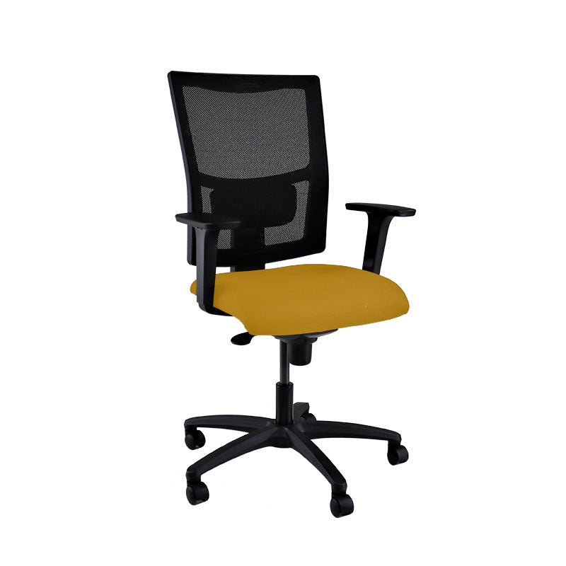 Saxen: Ergo Task Chair in Yellow Fabric - Refurbished