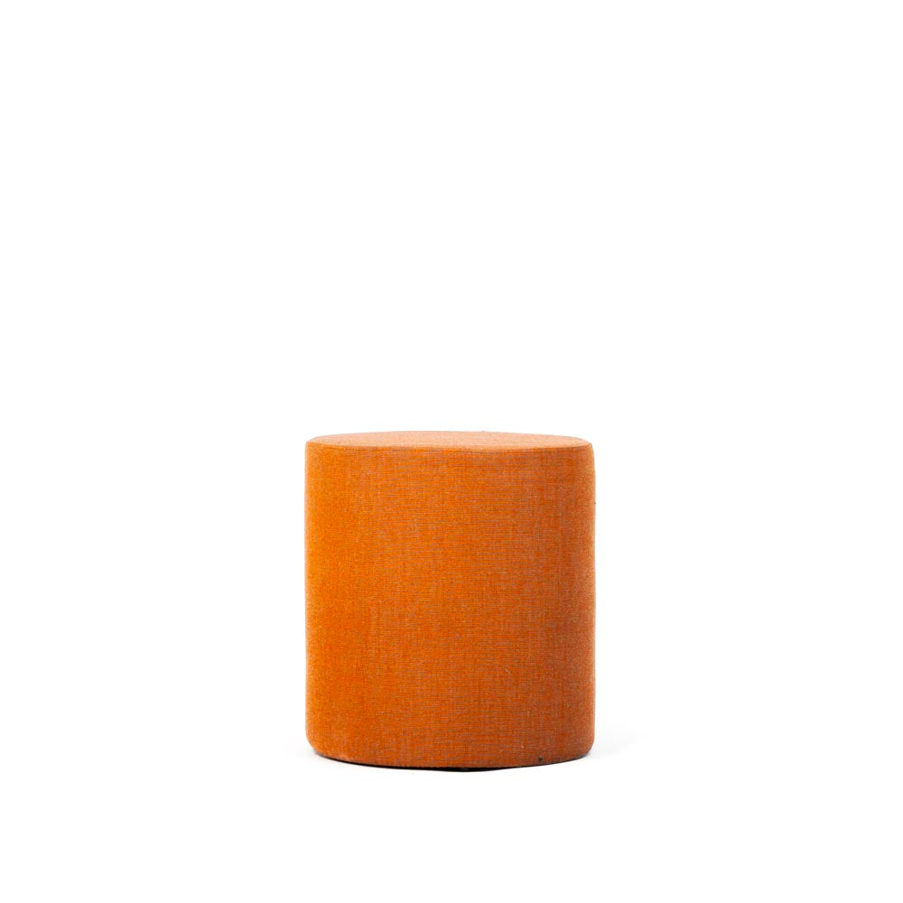 Connection: Bend Pouf/Pod Stool in Orange Fabric - Refurbished