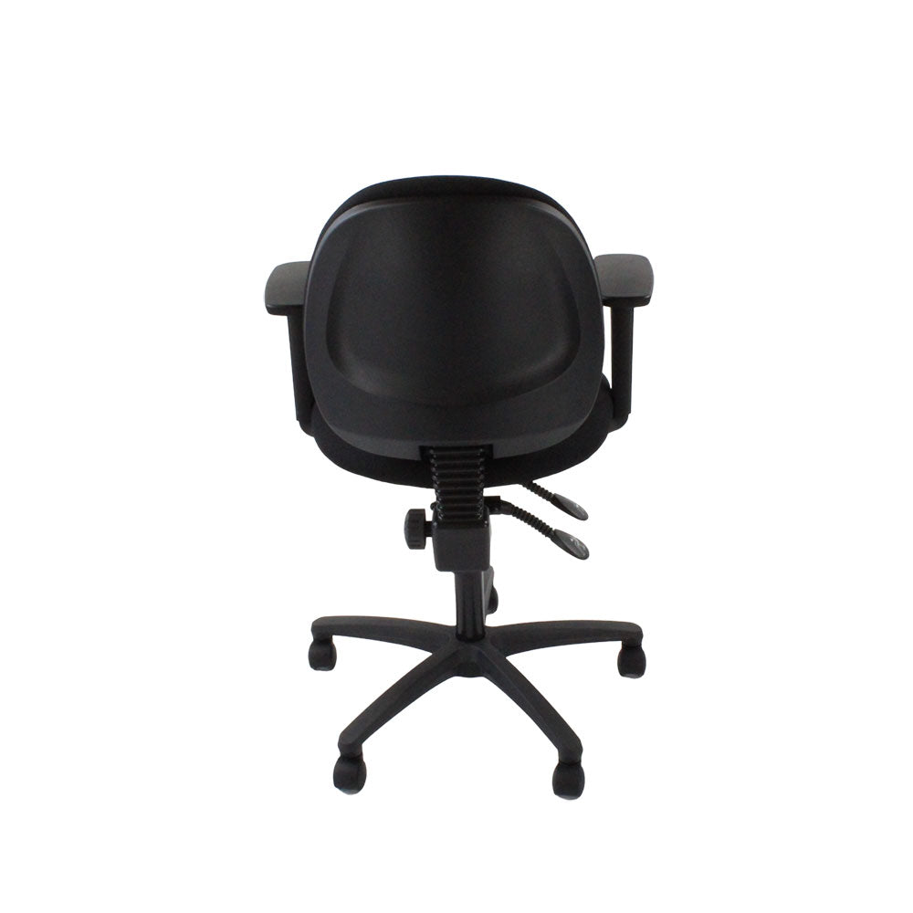 Saxen: Scoop Operator Chair in Black Fabric - Refurbished