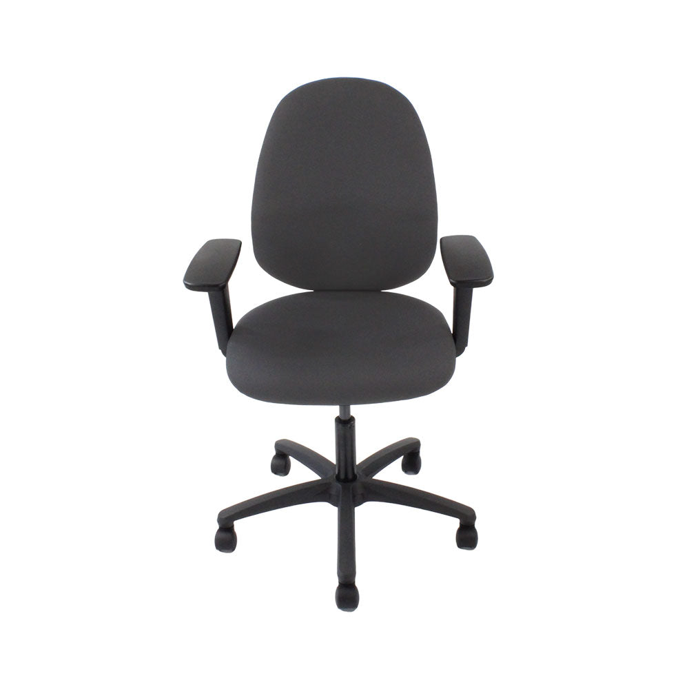 Saxen: Scoop High Operator Chair in Grey Fabric - Refurbished