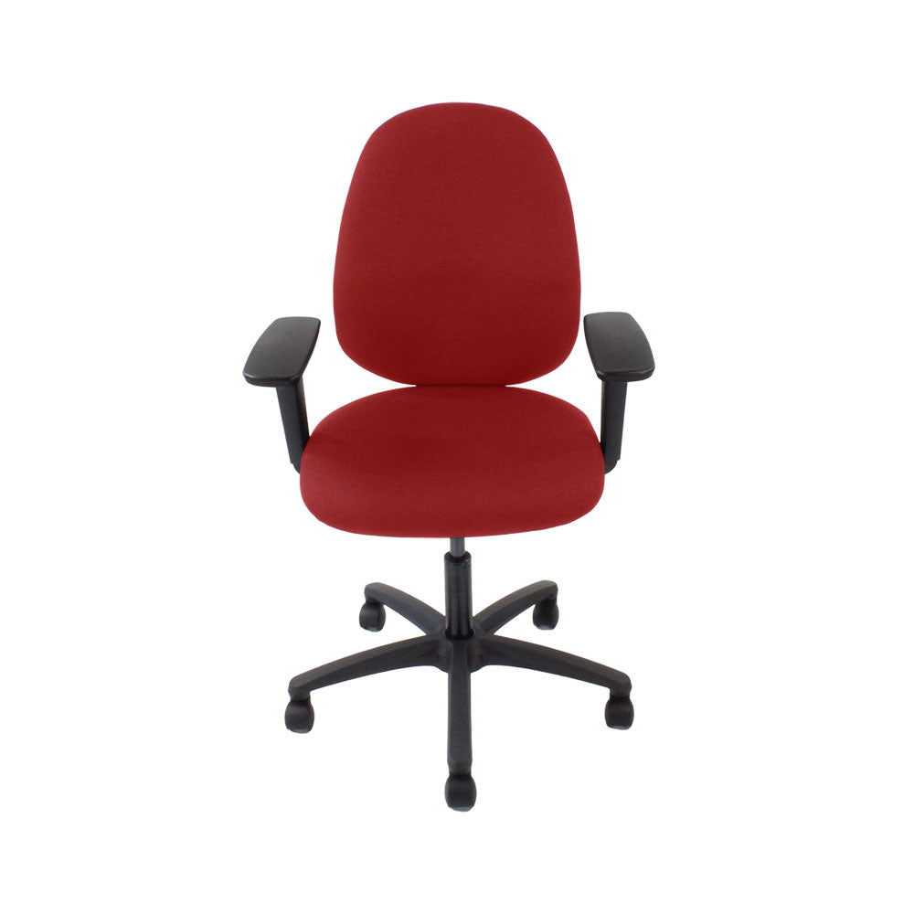 Saxen: Scoop High Operator Chair in Red Fabric - Refurbished