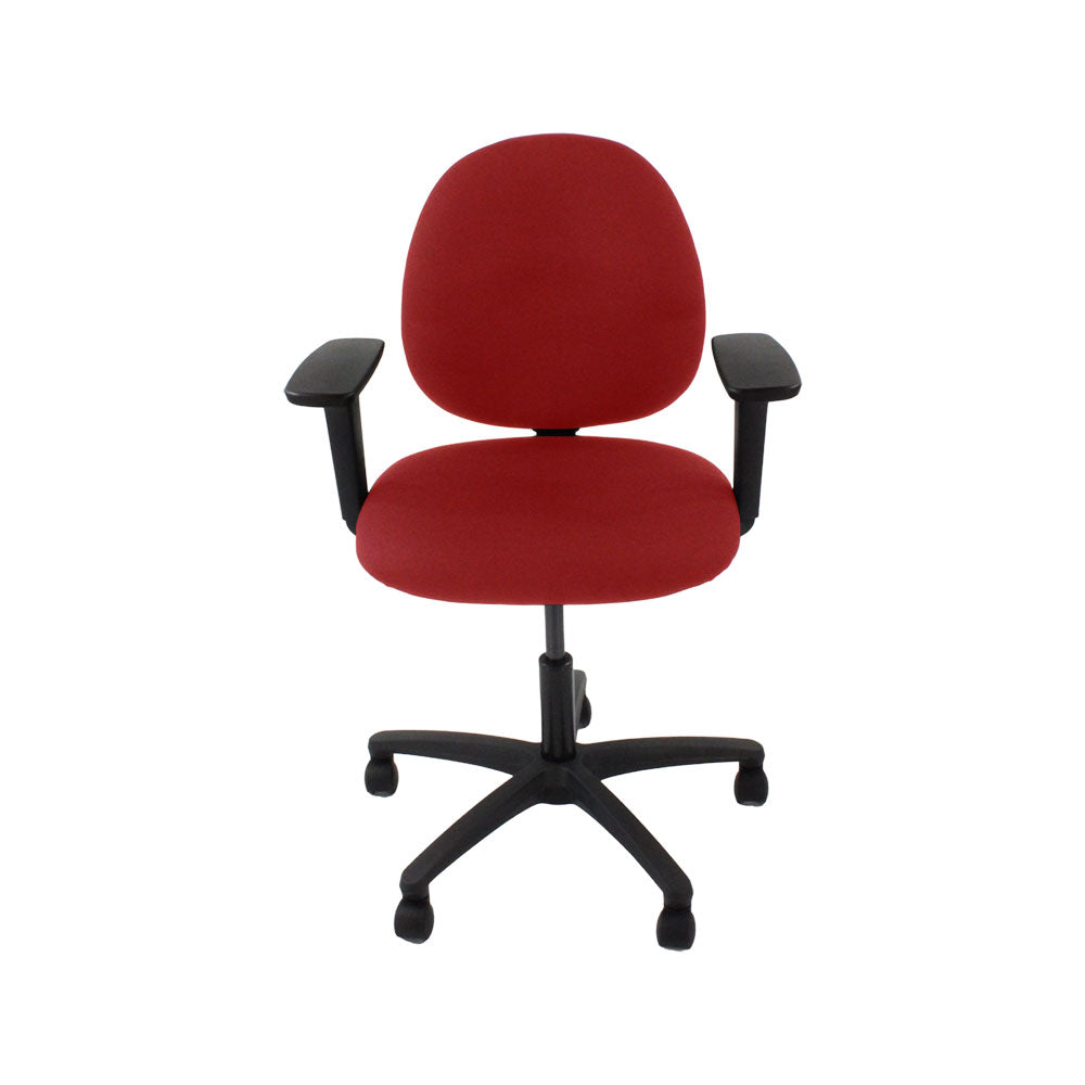 Saxen: Scoop Operator Chair in Red Fabric - Refurbished