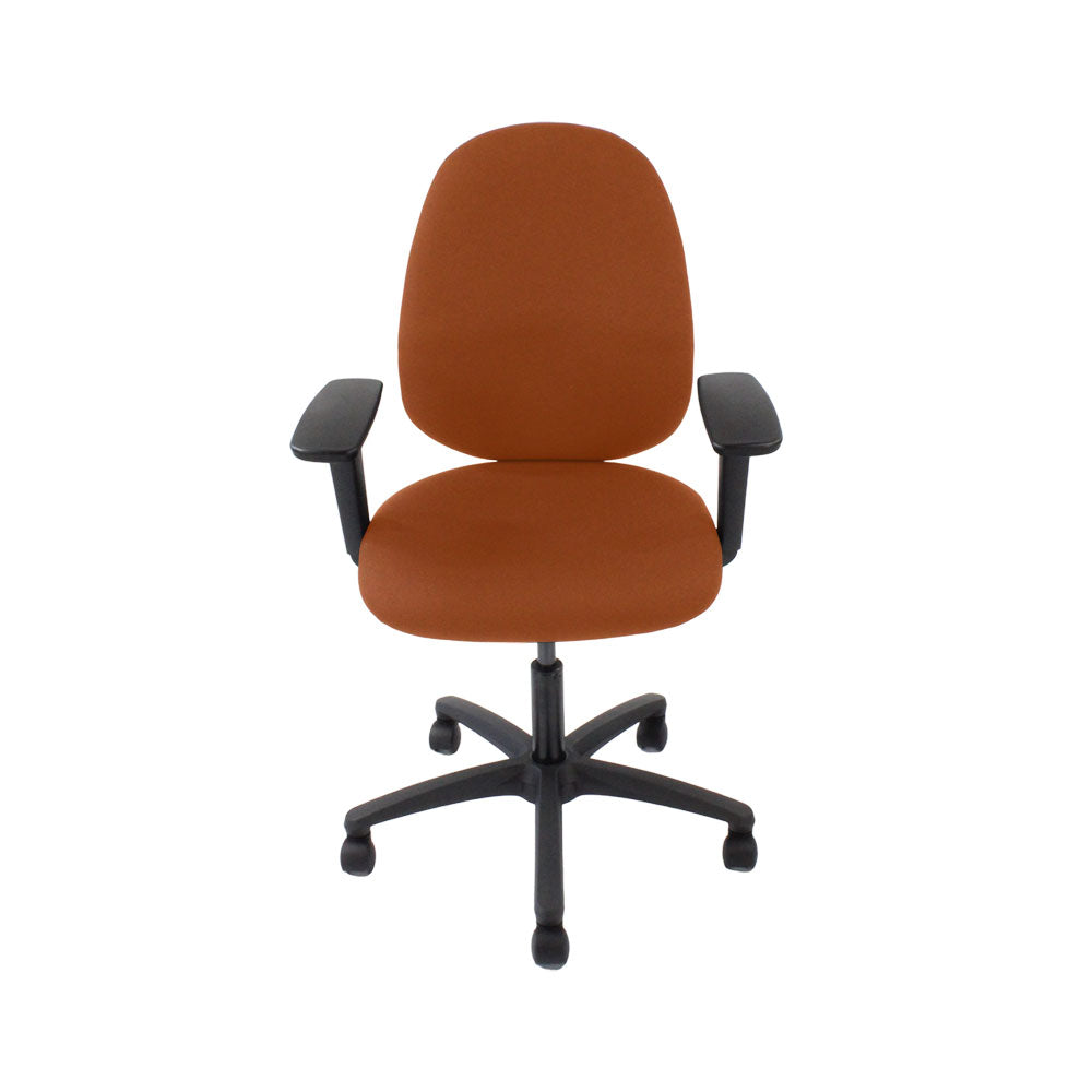 Saxen: Scoop High Operator Chair in Tan Leather - Refurbished