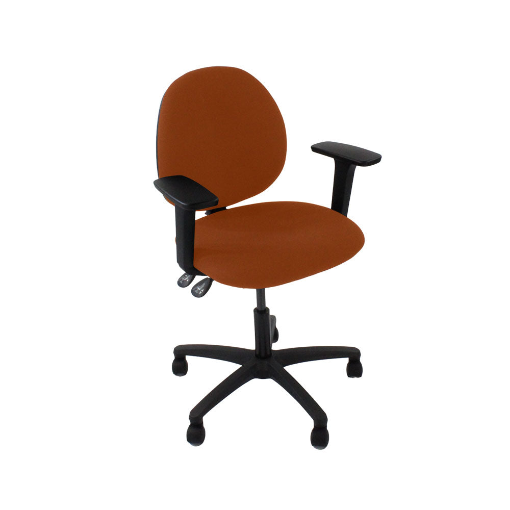 Saxen: Scoop Operator Chair in Tan Leather - Refurbished