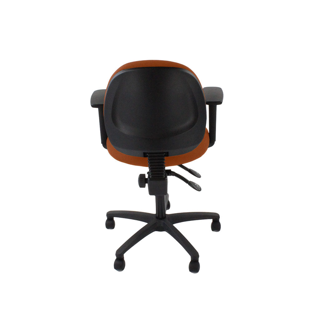 Saxen: Scoop Operator Chair in Tan Leather - Refurbished