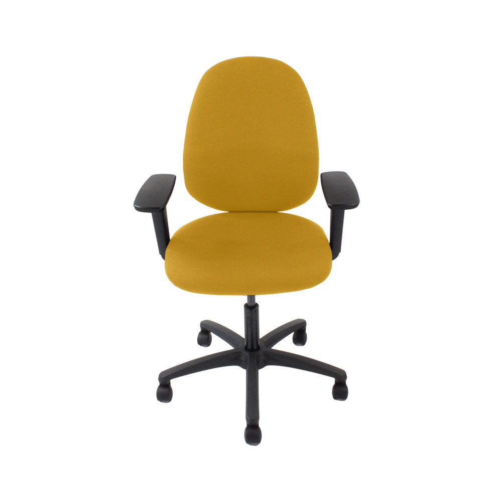 Saxen: <tc>Scoop</tc> Hoge operatorstoel in gele stof - Gereviseerd