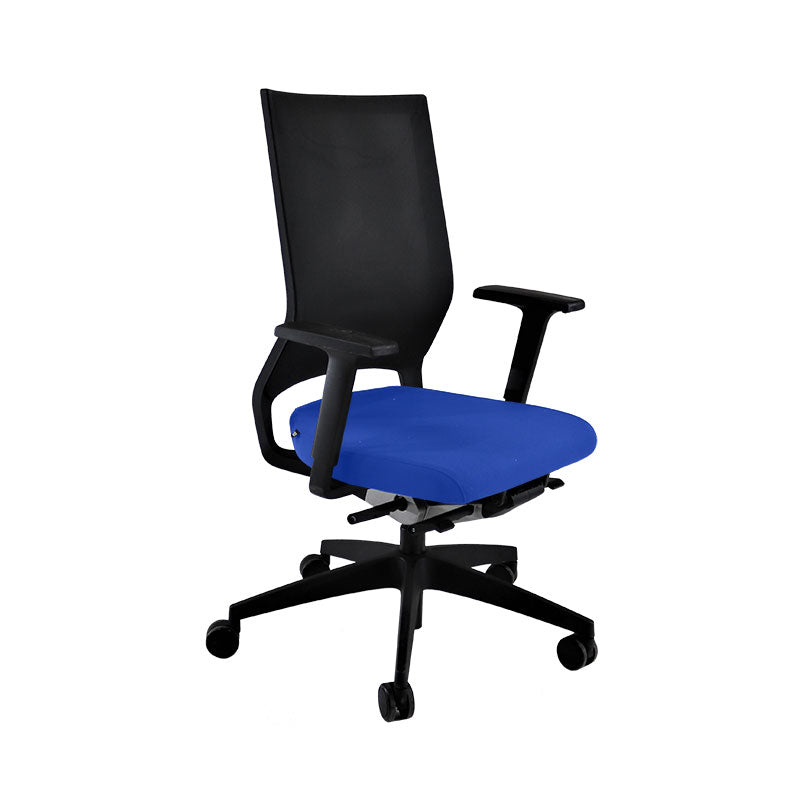 Sedus: Quarterback Office Chair with Black Frame in Blue Fabric - Refurbished