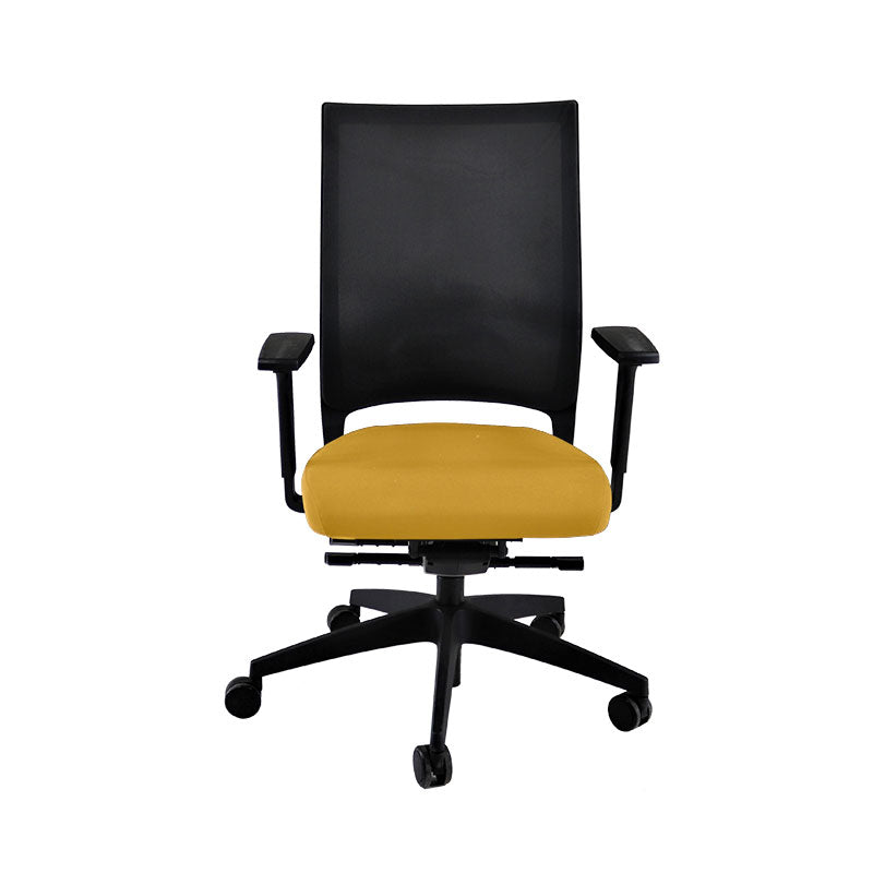 Sedus: Quarterback Office Chair with Black Frame in Yellow Fabric - Refurbished