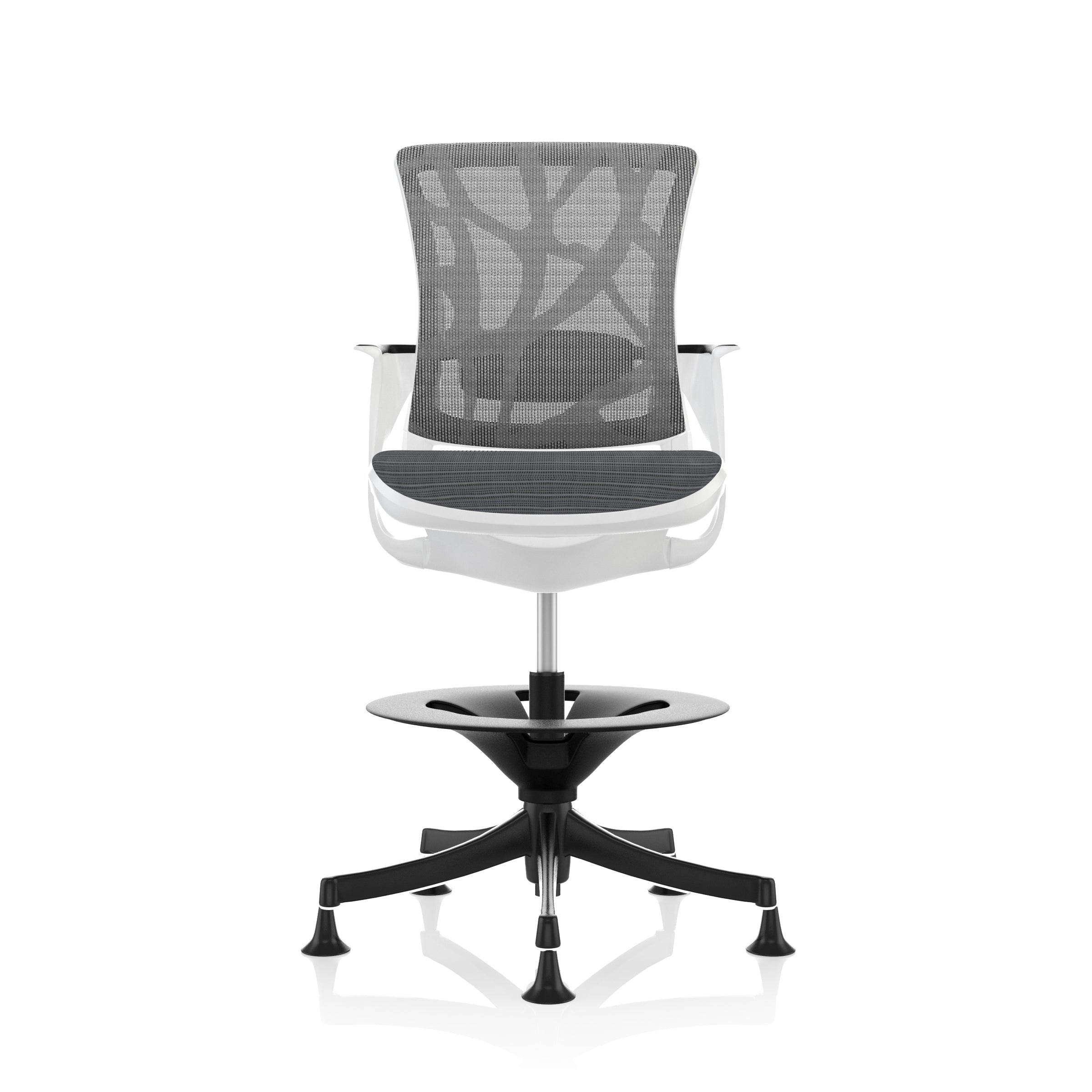 Comfort Seating: Skate Draughtsman Chair in White and Black - Refurbished