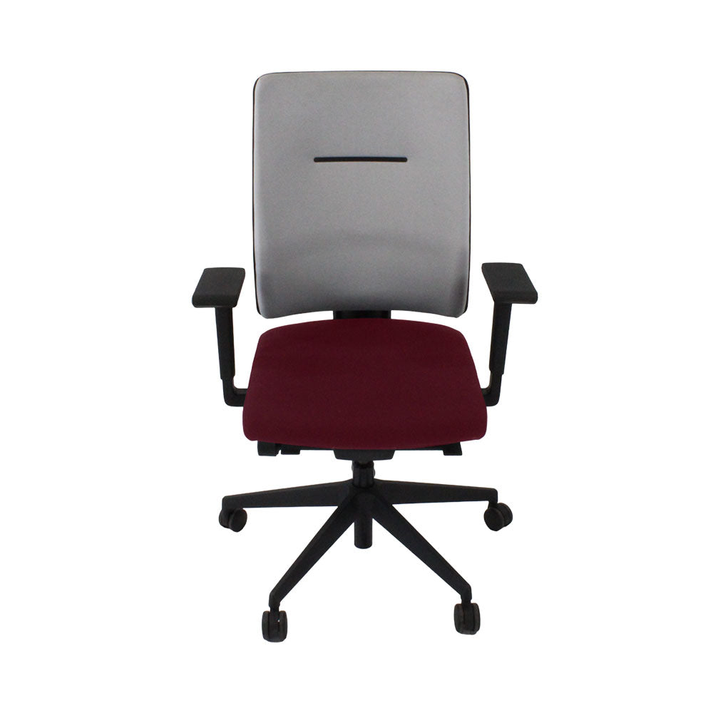 Viasit: Toleo Move Upholstered Back Task Chair In Burgundy Leather - Refurbished
