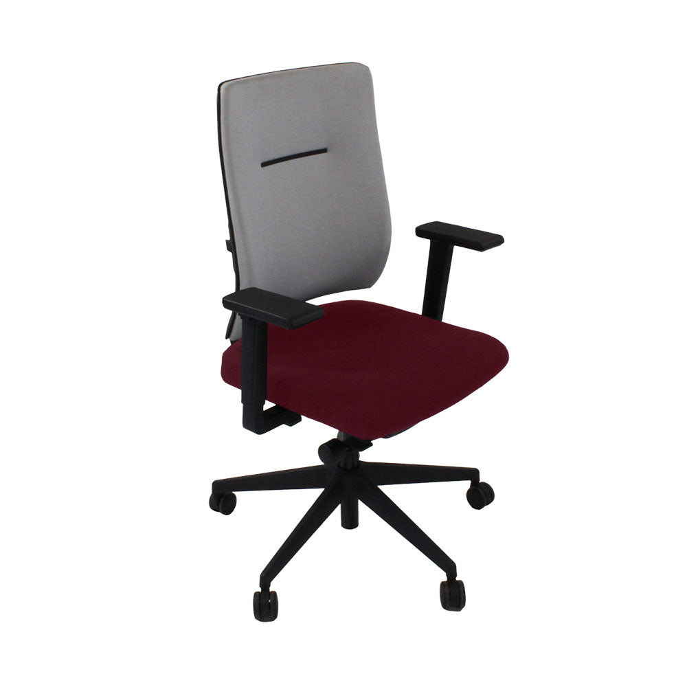 Viasit: Toleo Move Upholstered Back Task Chair In Burgundy Leather - Refurbished