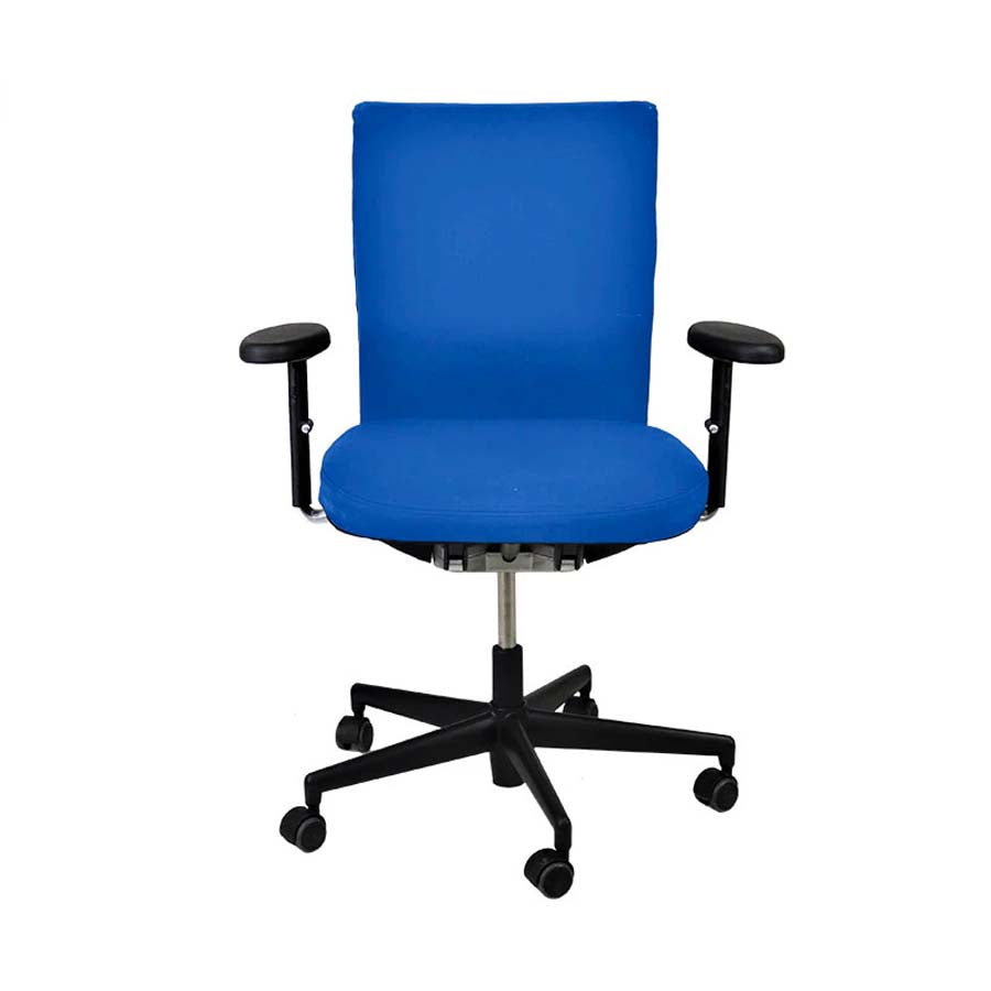 <tc>Vitra</tc>: <tc>Axess</tc> Bureaustoel in blauwe stof - Gereviseerd