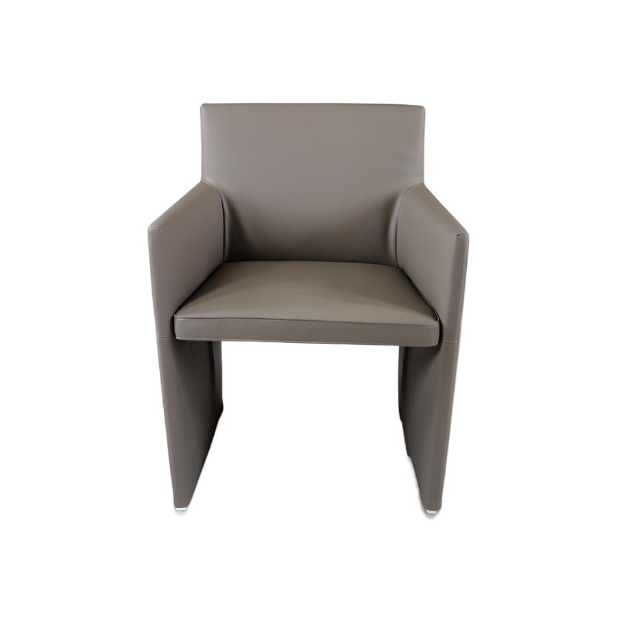 B&B Italia: Posa Meeting Chair in Ash Grey Leather - Refurbished