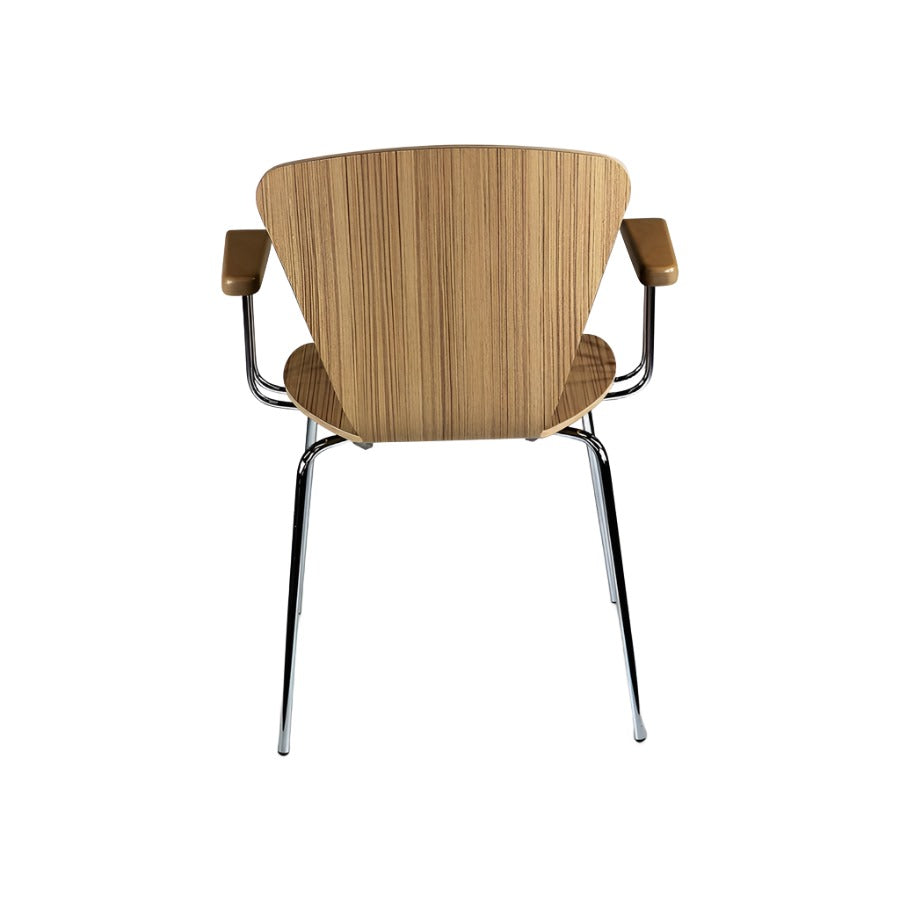 Nowy Styl: Wooden Cafe Chair with Arms - Refurbished