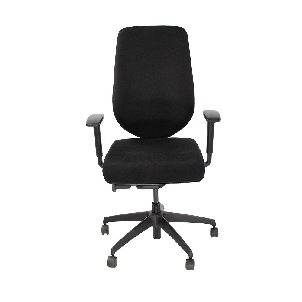 Boss Design: Key Task Chair - Nieuw zwart leer - Gerenoveerd