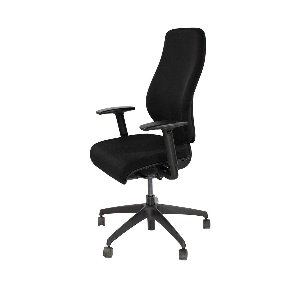 Boss Design: Key Task Chair - Nieuw zwart leer - Gerenoveerd