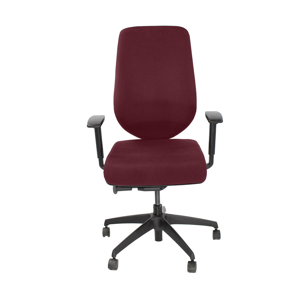 Boss Design: Key Task Chair - Nieuw bordeauxrood leer - Gerenoveerd