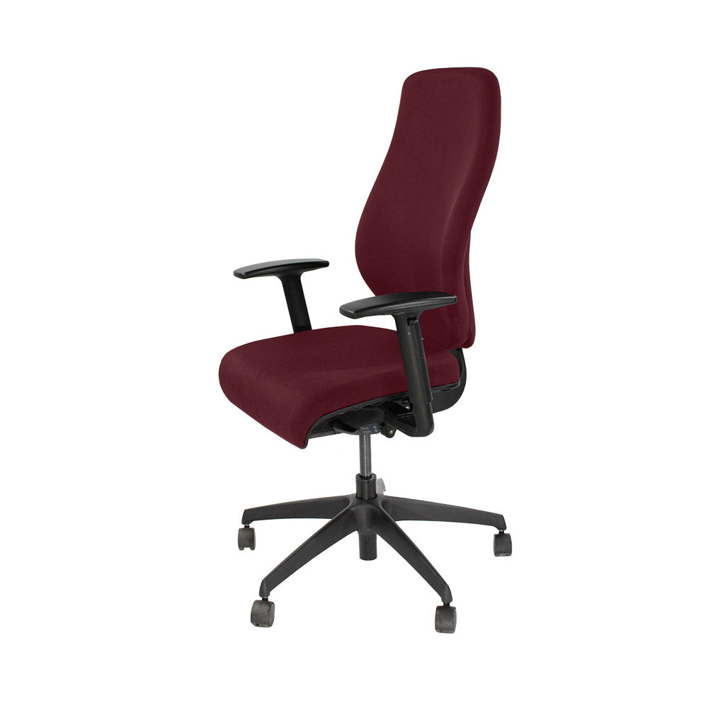 Boss Design: Key Task Chair - Nieuw bordeauxrood leer - Gerenoveerd