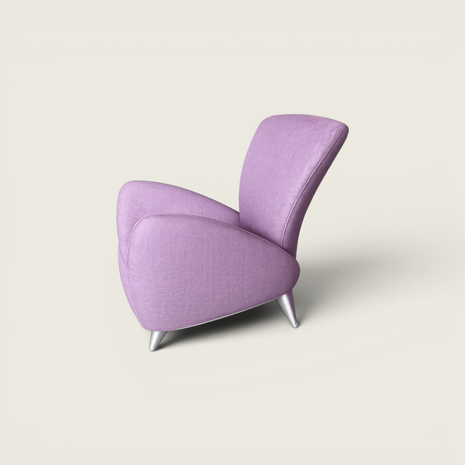 <tc>Boss Design</tc>Loungefauteuil met hoge rugleuning in paarse stof - gerenoveerd
