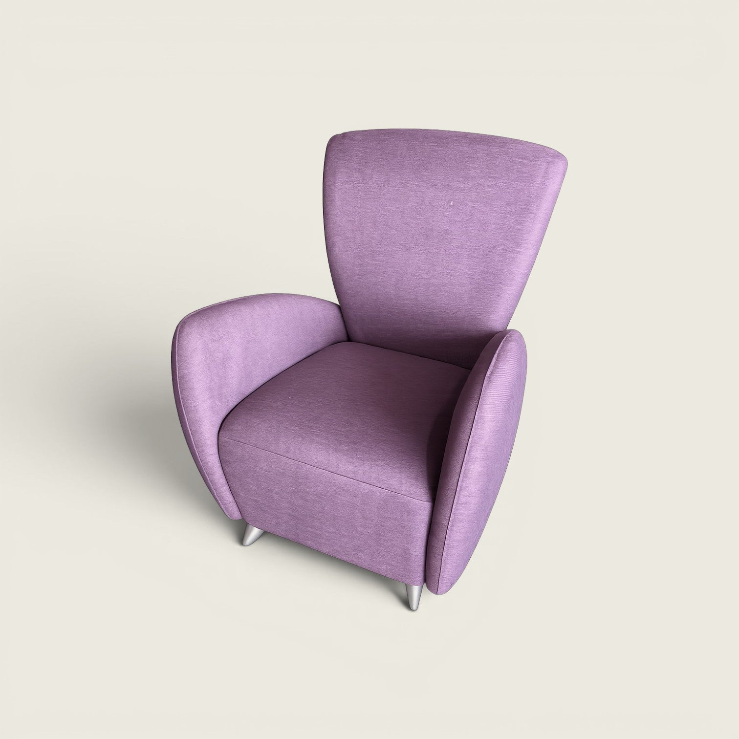 <tc>Boss Design</tc>Loungefauteuil met hoge rugleuning in paarse stof - gerenoveerd