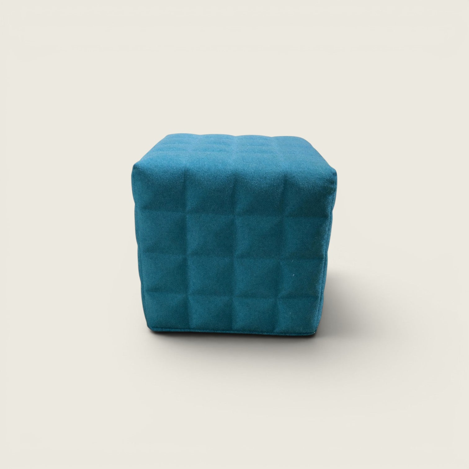 BuzziSpace: Cube 3D Solo Kruk in blauwe stof - Gerenoveerd