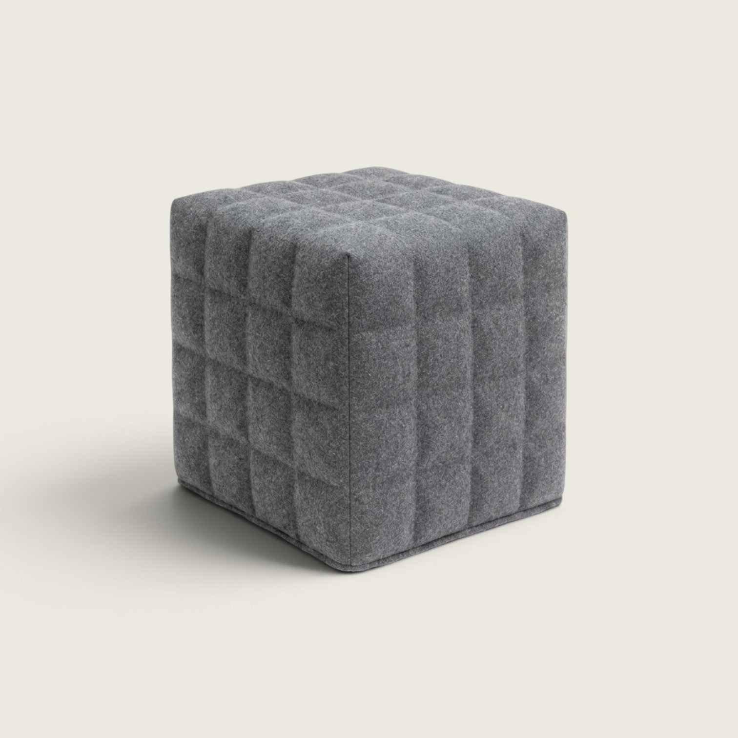 BuzziSpace: Cube 3D Solo Kruk in grijze stof - Gerenoveerd