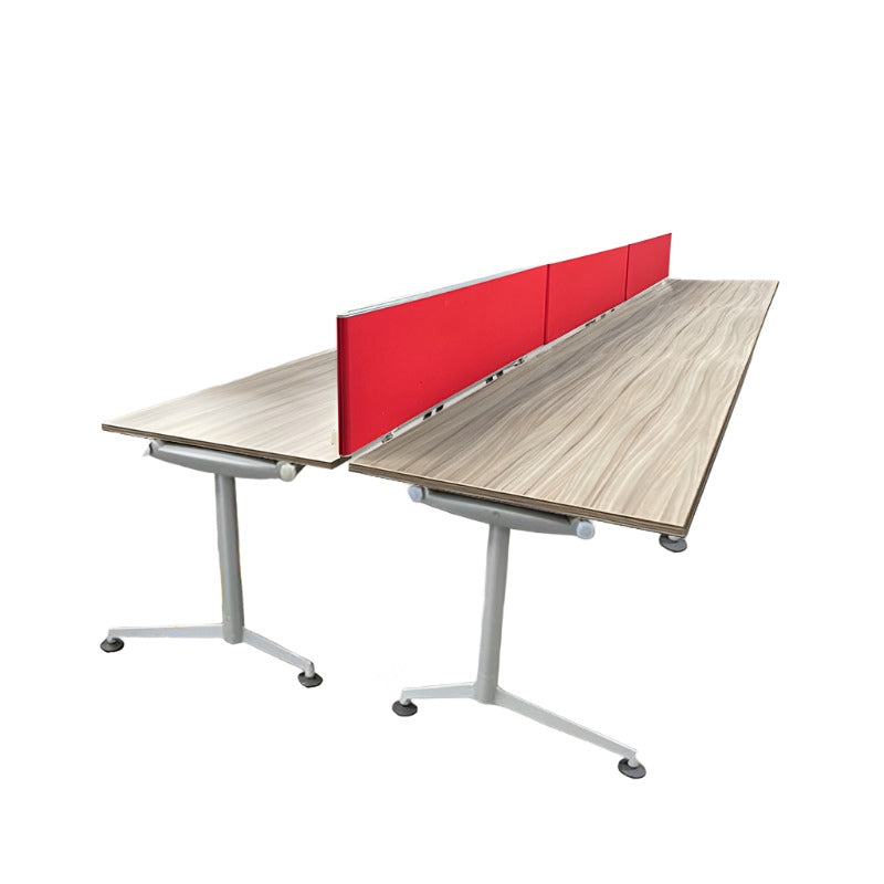 Herman Miller: Abak T Leg Bank van 6 bureaus - Gerenoveerd